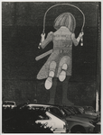 1991-484 Muurschildering 'Touwtjesspringend meisje' van kunsternaar Co Westerik op een muur van het politiebureau aan ...