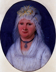 1970-1528 Portret van een dame in 19e eeuwse kledij.