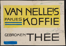 944-02_89_70 Aan de voorkant van de tekening staat de tekst 'Van Nelle gebroken voor koffie en thee' en aan de ...
