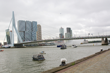 MR-184 Mensen op de Erasmusbrug voor de doorkomst van het peleton van de Tour de France 2015 dat door Rotterdam trekt ...