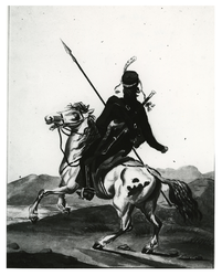 1969-134 Militair uniform van een kozak te paard rond 1813.