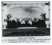 1970-986 In de Doelenzaal van concertgebouw de Doelen is een concertorgel geplaatst, vervaardigd door de heer J. van Kleij.
