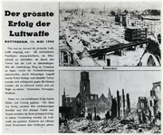 1977-218 Overzicht van het oostelijk deel van het stadscentrum (boven) De verwoeste Sint-Laurenskerk en omgeving (onder).