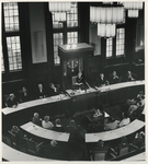 1978-391 Overzicht van de raadzaal in het stadhuis tijdens de rede van locoburgemeester mevrouw J. Zeelenberg, voor de ...