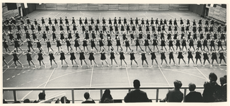 1996-808 Gymnaestrada. In De Enk wordt door 200 huisvrouwen geoefend voor de Gymnaestrada in Bazel in juli.