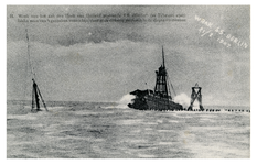 XXXIII-242-01-3 Het wrak van het vastgelopen schip SS Berlin van de Harwich-lijn. Op 21 februari 1907 liep het schip ...