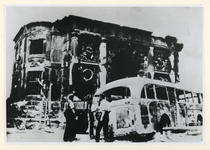 1968-259 Puinresten als gevolg van het Duitse bombardement van 14 mei 1940. De verwoeste Delftse Poort. Met uitgebrande ...