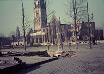 FD-13121 Opname van de Sint_Laurenskerk na het bombardement van mei 1940.